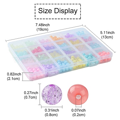 Прозрачных бусин акриловые треск MACR-YW0002-94-1