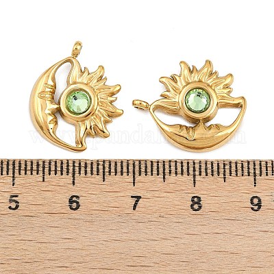 Подвески из нержавеющей стали 304 со стразами STAS-Z166-24G-08-1