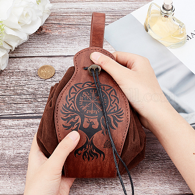  Wugebud 1 Pcs Leather Mini Medieval Pouch Keychain, Coin  Organizer, Change Holder, Leather Drawstring Pouch for Men & Women :  Clothing, Shoes & Jewelry