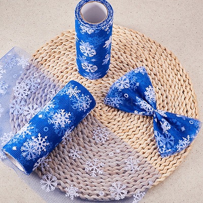 Сетчатые ленты со снежинками в стиле деко OCOR-P010-G14-1