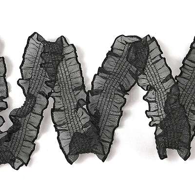 20 ярд полиэстеровой плиссированной эластичной кружевной отделки SRIB-M015-01D-1