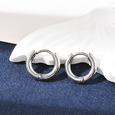 Серьги-кольца из нержавеющей стали 304 EJEW-P177-P-13-1