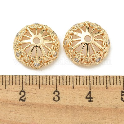 Покрытие стойки латунь микро паве прозрачные колпачки из кубического циркония KK-K386-13G-01-1