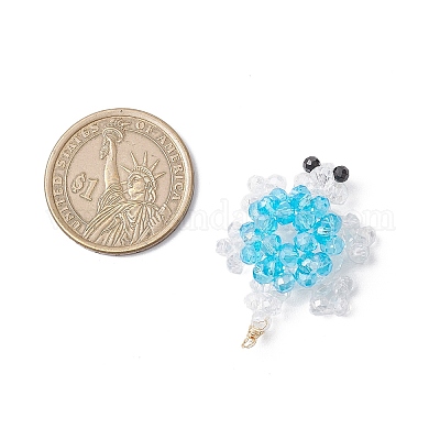 3d подвески из гальванического стекла с бисером в виде черепахи PALLOY-MZ00674-05-1