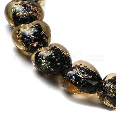 Нити стеклянных бусин из дихроичной фольги ручной работы DICH-U001-03C-1