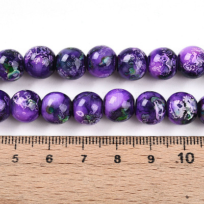 Выпечка окрашенные стеклянные бусины пряди X1-DGLA-N003-10mm-A07-1