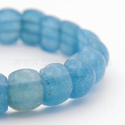Wholesale Natural Aquamarine Gemstone Oval Bead Stretch Bracelets