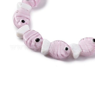 Бусы лэмпворк ручной работы LAMP-G154-07N-1