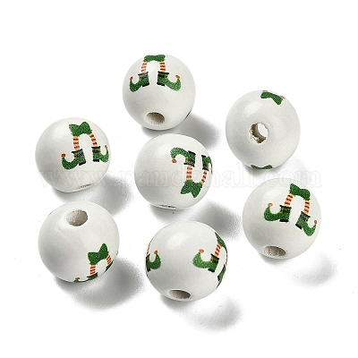 Серия ко дню святого патрика печатные деревянные европейские бусины схима WOOD-V002-01D-1