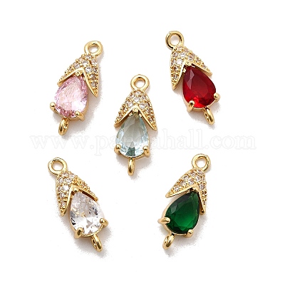 Шармы-соединители из латуни с паве из кубического циркония KK-Z131-12G-1