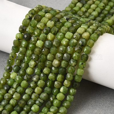 Natürliche kanadische Jade Perlen Stränge&nbsp;G-G259-C03-4x4mm-1
