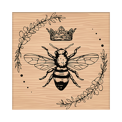 Wholesale CRASPIRE Wooden Rubber Stamp Bee Wreath Crown Decorative Wood ...