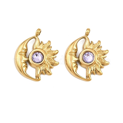 Подвески из нержавеющей стали 304 со стразами STAS-Z166-24G-06-1