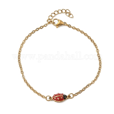 Браслеты из нержавеющей стали 304 с эмалированными звеньями BJEW-K226-17B-G-1