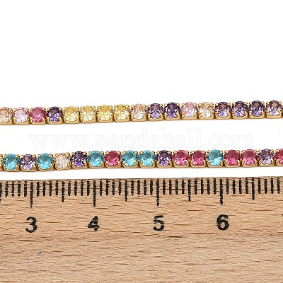 925 цепочка из стерлингового серебра с разноцветными кубическими цирконами STER-C016-02A-G01-1