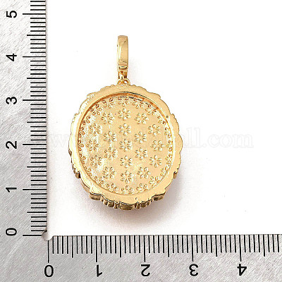 Латунные подвески с микропаве из кубического циркония и эмали KK-R222-08G-05-1