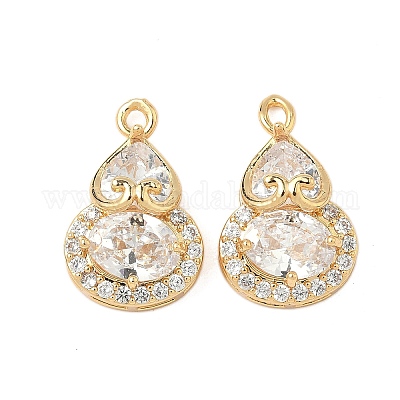 Латунные микропаве прозрачные подвески с фианитом KK-S531-26G-1