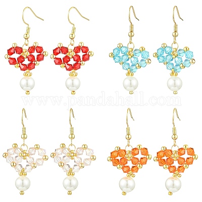 Болтающие серьги из стекла EJEW-MZ00320-1