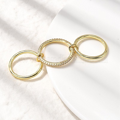 Латунные микро проложить пальцев кольца кубического циркония RJEW-P166-01B-G-1