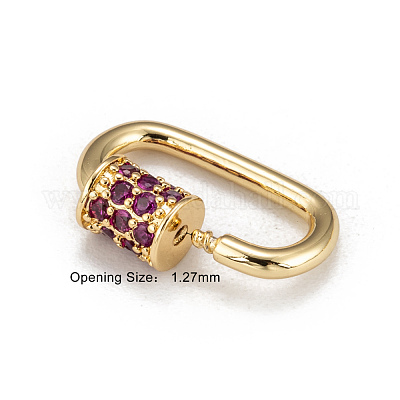 Латунь микропаве кубический цирконий винт карабин подвески с замком ZIRC-G156-11G-1