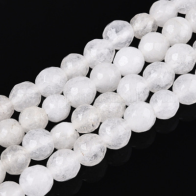 Окрашенные природные белый нефрит бисер пряди G-T139-6mm-60-26-1