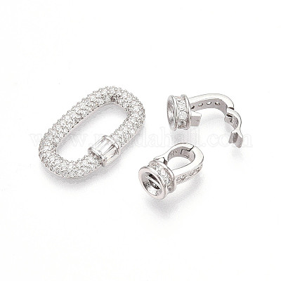 925 серебряная застежка с микропаве из прозрачного кубического циркония STER-T008-146P-1