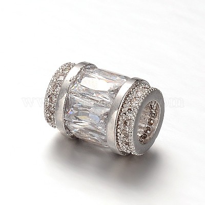 Колонка латунь микро проложить кубического циркония большое отверстие шарики европейца&nbsp;LS-ZIRC-M084-01-1