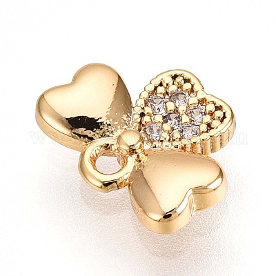 Латунные микропаве прозрачные подвески с фианитом KK-T075-23G-1