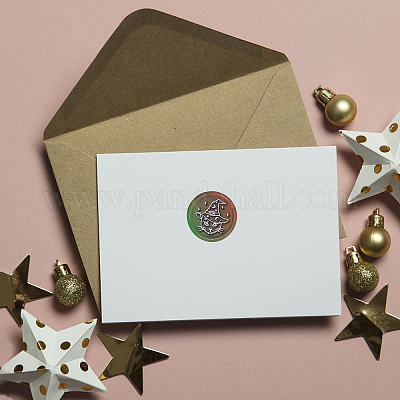 Латунная восковая печать штамп с ручкой AJEW-WH0184-0474-1