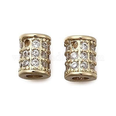 Латунные микро проложить кубического циркония бусы KK-Z126-09G-1