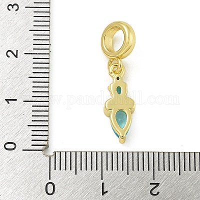 Стойка покрытие латунь паве светло-голубой кубический цирконий губная помада европейские подвески-шармы KK-Z067-53G-1