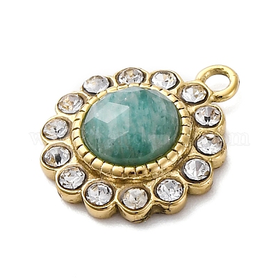 Натуральные амазонитовые ограненные подвески STAS-S163-38G-01-1