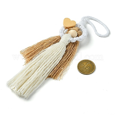 3 шт. 3 цвета ручной работы из хлопка макраме в виде ангела HJEW-JM02711-1