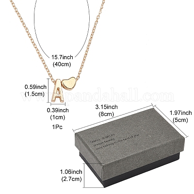 Ожерелья из сплава с подвеской в виде сердца и буквы для женщин NJEW-FS0001-09P-1