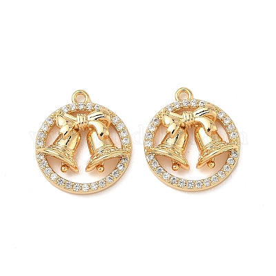 Латунные микропаве прозрачные кубические циркониевые подвески KK-B160-01G-1