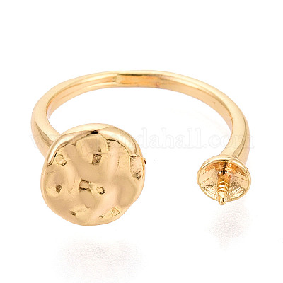 Плоские круглые латунные колышки для колец KK-N274-27G-1