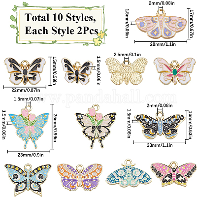 20шт 10 стиля подвески из сплава с эмалью FIND-SC0012-36-1