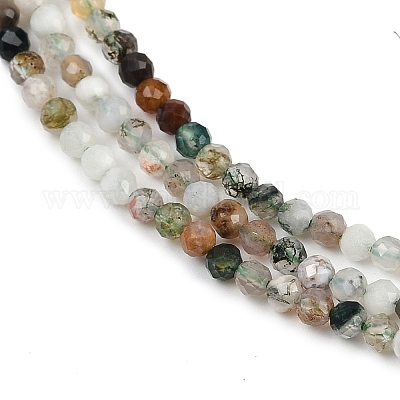 Природные моховой агат бисер нитей&nbsp;LS-G-RM2025-A33-3mm-1