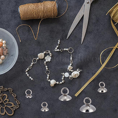 100 шт. 5 стиля 201 нержавеющая сталь бусины колпачки подвески STAS-GO0001-11-1