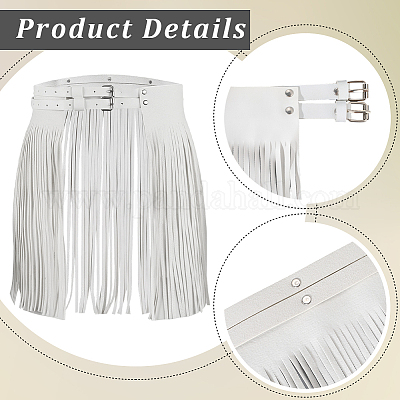 Пояса для юбок из искусственной кожи с бахромой AJEW-WH20020-266B-1