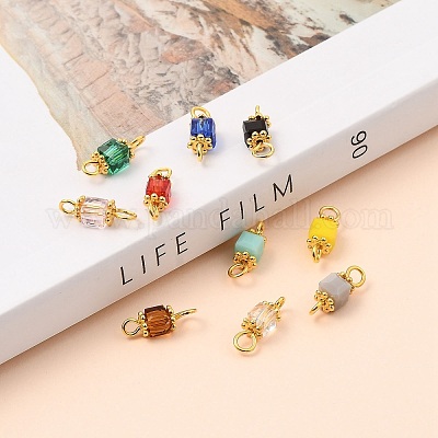 Граненый куб прозрачное стекло звенья соединители PALLOY-JF00468-M-1