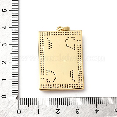 Подвески из латуни с микропаве из кубических цирконий и эмали KK-Q098-17G-B-1