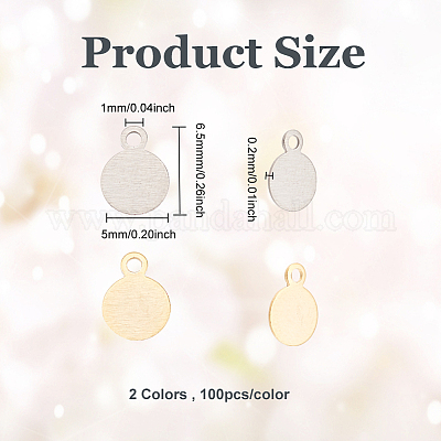 200 шт. 2-х цветные подвески из нержавеющей стали 304 STAS-DC0012-56-1