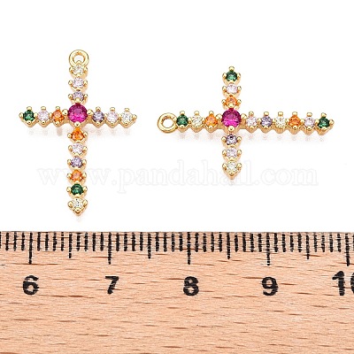 Латунные микропаве прозрачные подвески с фианитом KK-T073-26G-1