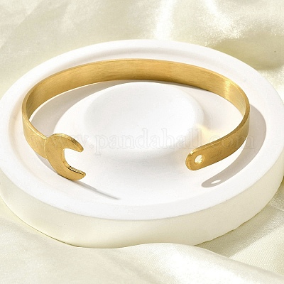 201 браслет-манжета из нержавеющей стали для женщин BJEW-B121-01-1