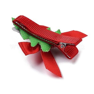 Рождественская тема ткань фетр ткань заколка для волос аллигатор OHAR-R100-01C-1