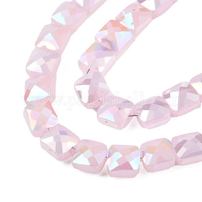 Гальванизировать непрозрачные сплошной цвет стеклянные бусы пряди EGLA-N002-42-01-1