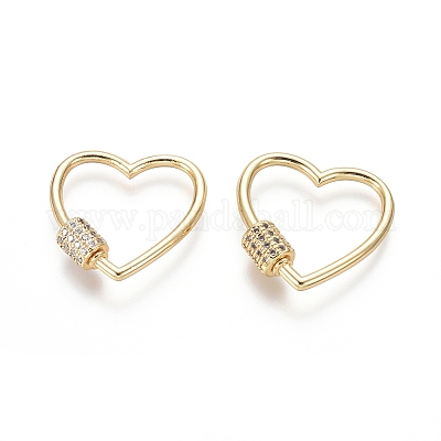 Латунь микропаве кубический цирконий винт карабин подвески с замком ZIRC-I031-12G-1