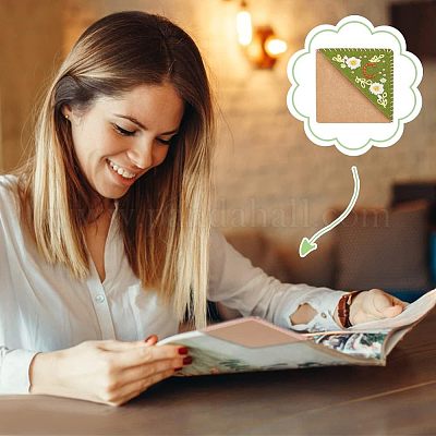 4 шт. 4-х видов закладок-уголков с вышивкой из фетра и крафт-бумаги FIND-OC0002-34-1