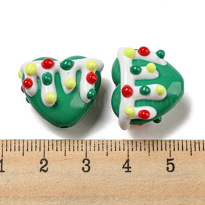 Ручная роспись акрилом с эмалевыми бусинами MACR-D031-06G-1